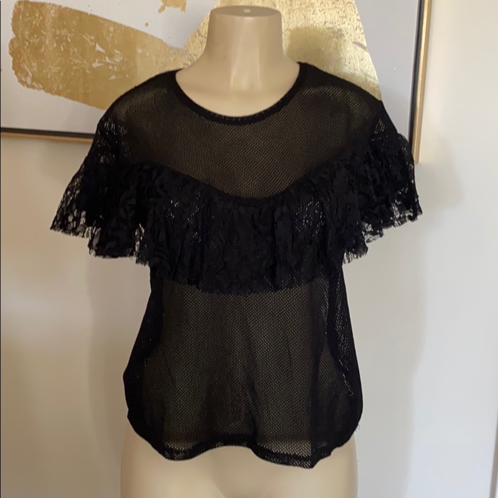 Zara Lace and mesh top NWT